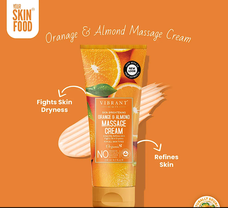 Vibrant Org &Alm Massage Cream200ml