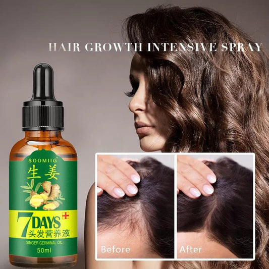7-Day Ginger Hair Growth Essence – Natural Hair Loss Treatment & Nutrient Solution